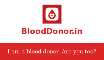 Back of a visiting card carrying the blood donation message